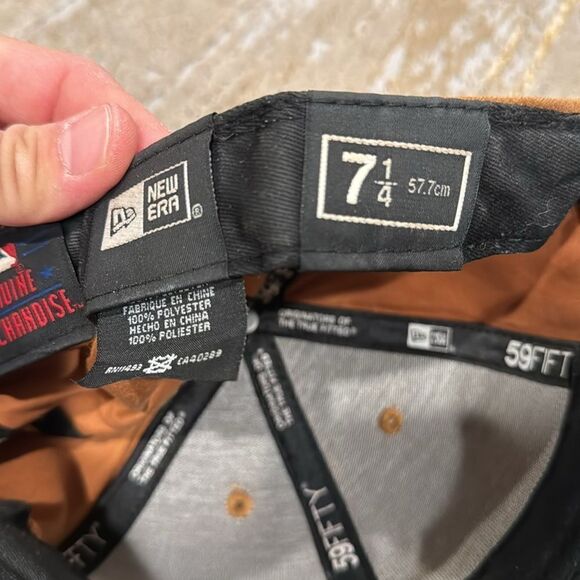 New Era New York Yankees 59FIFTY Fitted Hat Cap Wheat Suede Pack Size 7 1/4 EUC - Picture 9 of 11